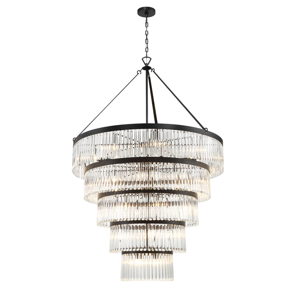 Crystorama Emory 48'' Chandelier in Black Forged - Front View