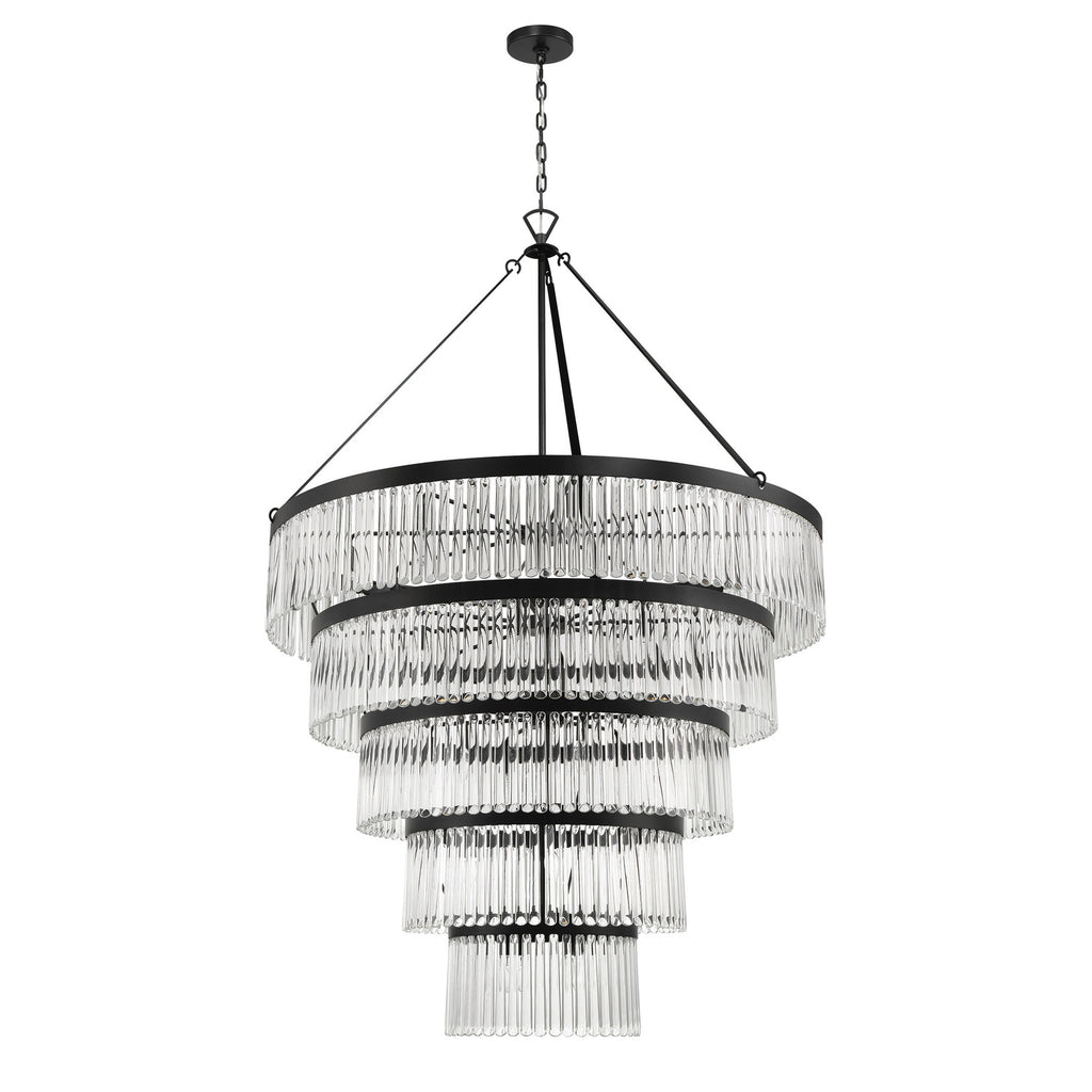 Crystorama Emory 48'' Chandelier in Black Forged - Additional View