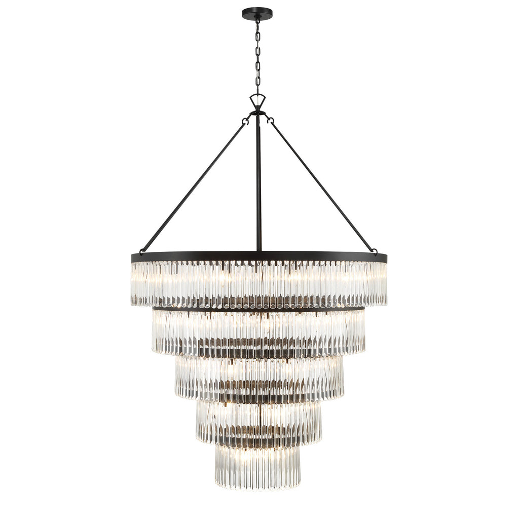 Crystorama Emory 48'' Chandelier in Black Forged - Additional View