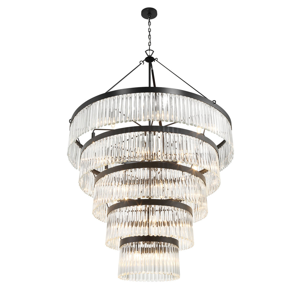 Crystorama Emory 48'' Chandelier in Black Forged - Additional View