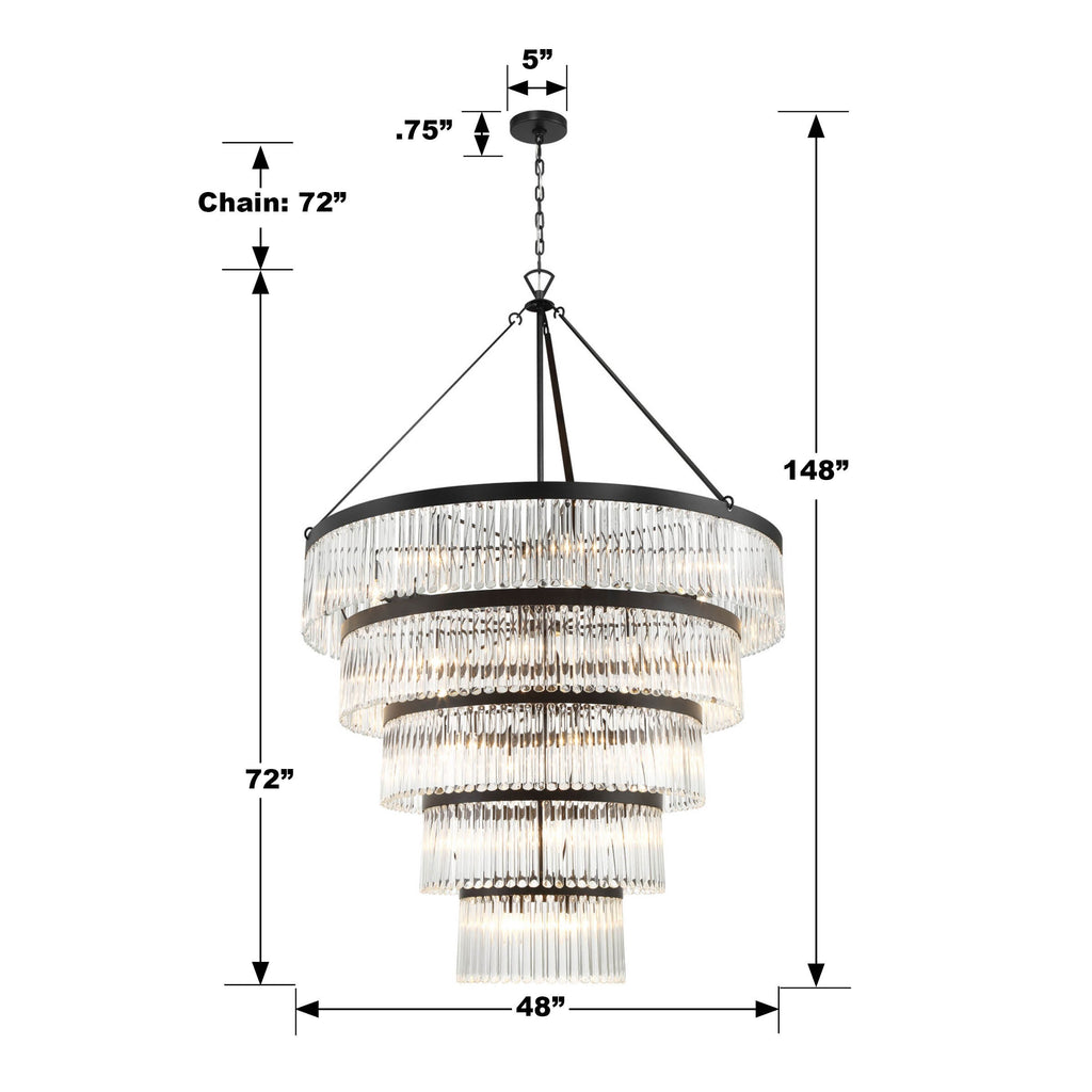EMO-5430-BF Emory 48'' Chandelier | Dimensions Image