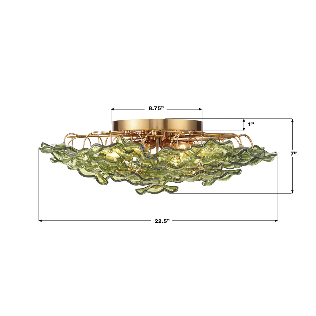 ESM-4000-AG-GR Esme 22.5'' Semi Flush Mount | Dimensions Image