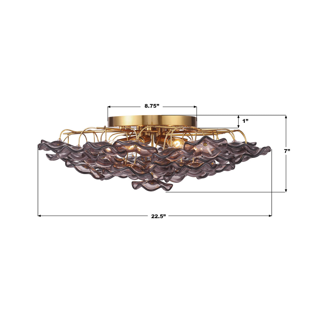 ESM-4000-AG-SM Esme 22.5'' Semi Flush Mount | Dimensions Image
