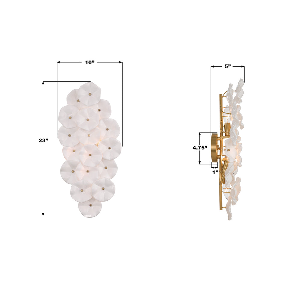 ESM-4001-AG-WH Esme 23'' Sconce | Dimensions Image