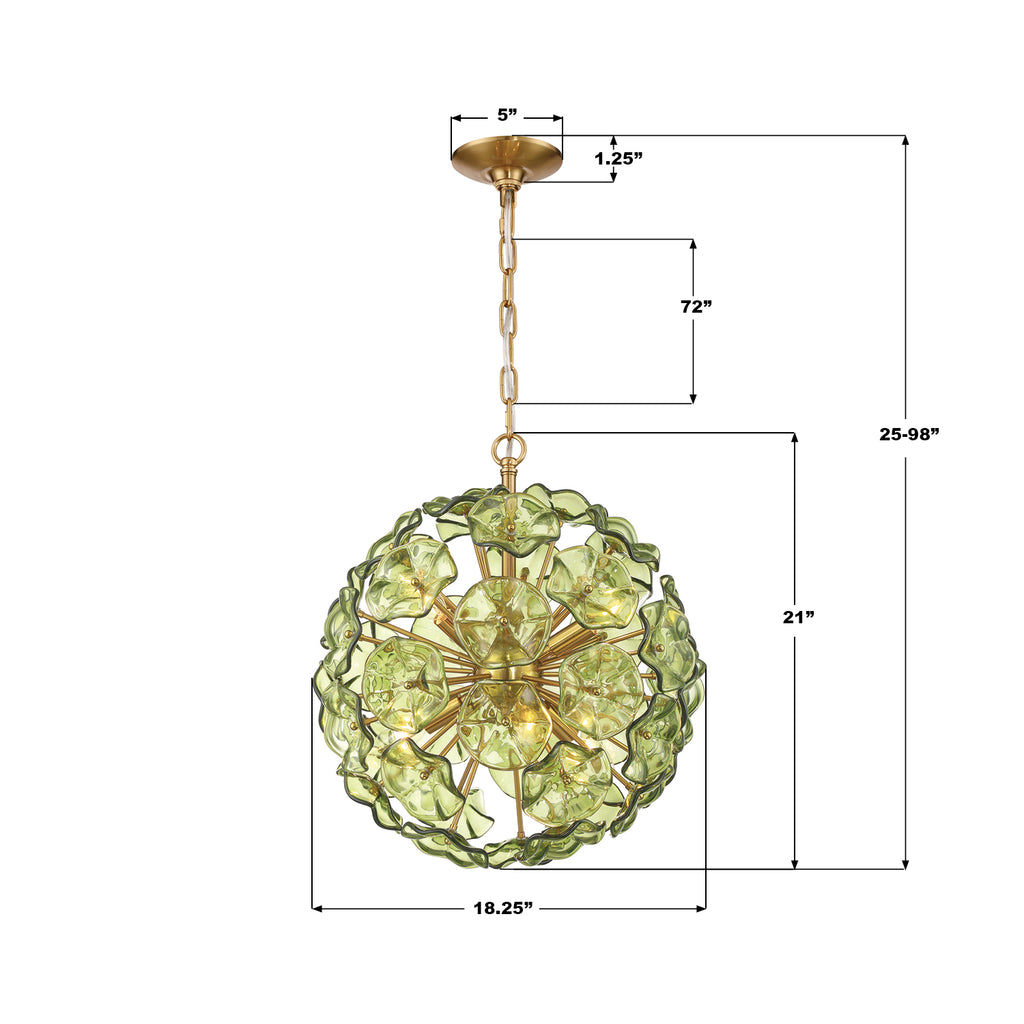 ESM-4005-AG-GR Esme 18.25'' Chandelier | Dimensions Image