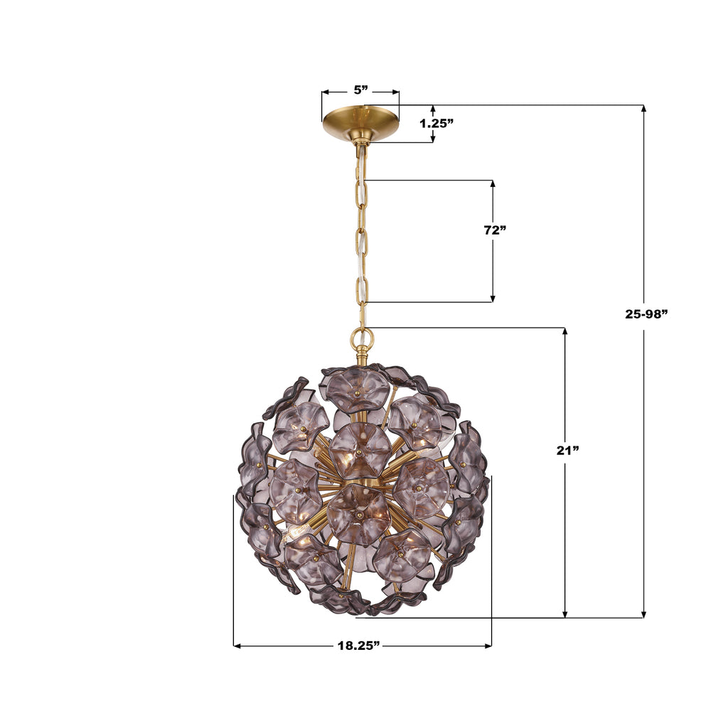 ESM-4005-AG-SM Esme 18.25'' Chandelier | Dimensions Image