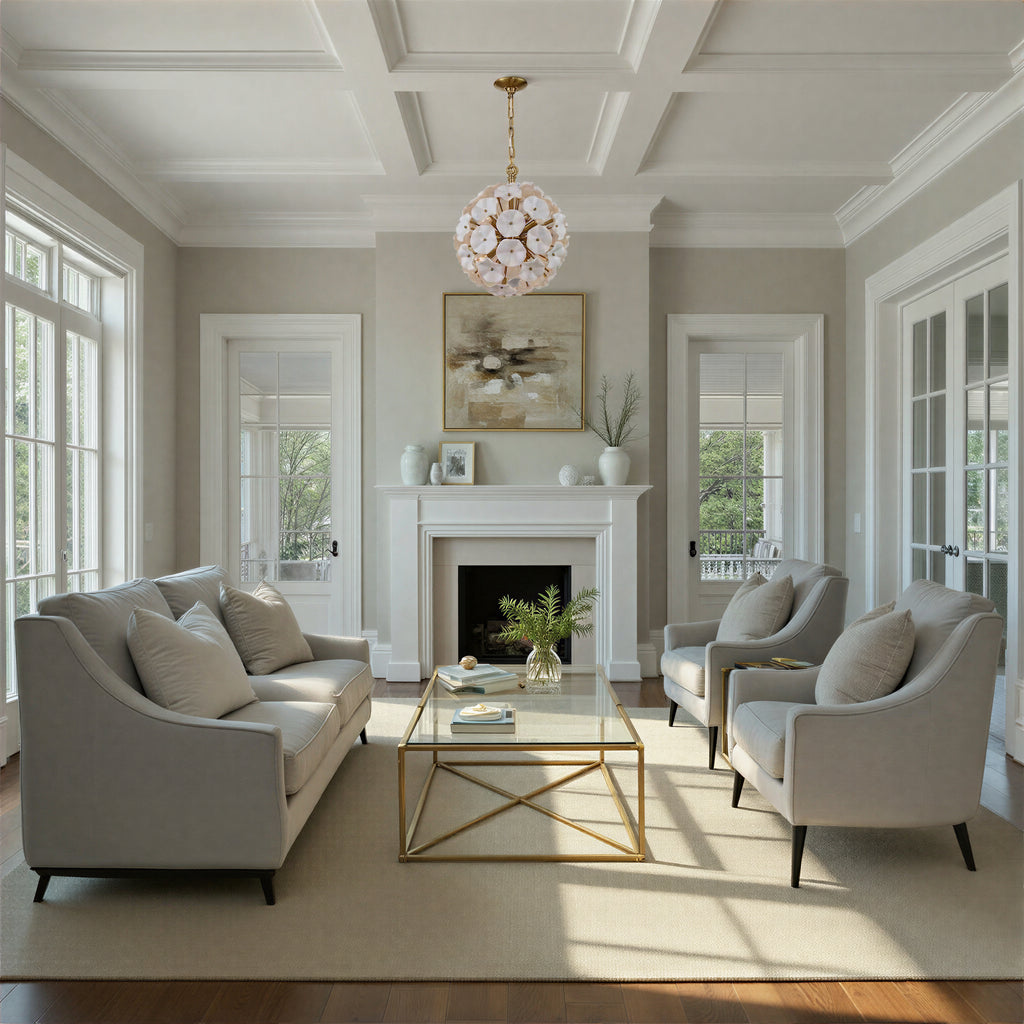 ESM-4005-AG-WH Esme 18.25'' Chandelier | Lifestyle Image