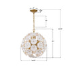 ESM-4005-AG-WH Esme 18.25'' Chandelier | Dimensions Image