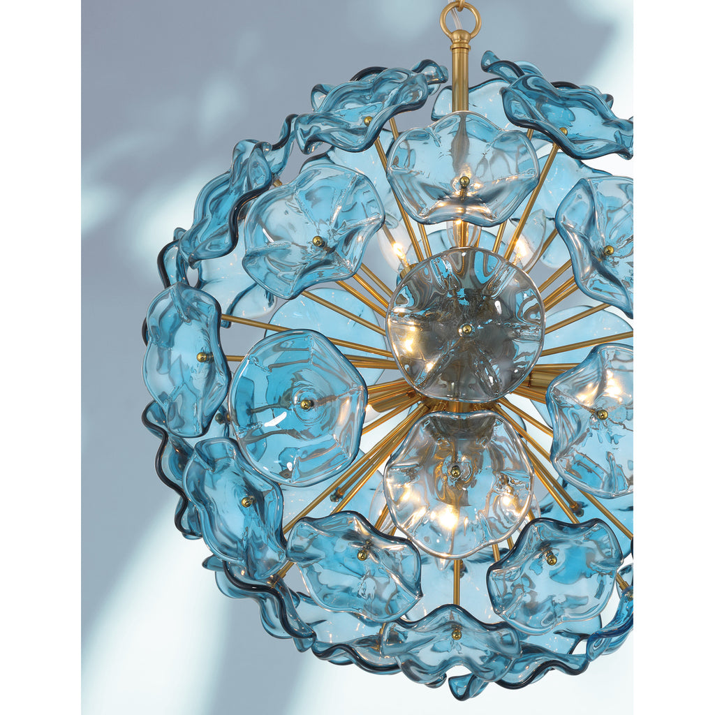 Crystorama Esme 22.5'' Chandelier in Aged Brass - Lifestyle View