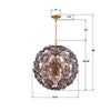 ESM-4006-AG-SM Esme 22.5'' Chandelier | Dimensions Image
