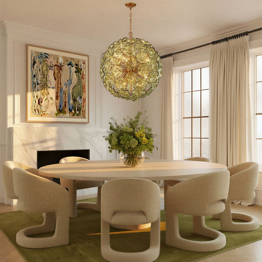 ESM-4009-AG-GR Esme 28'' Chandelier | Lifestyle Image