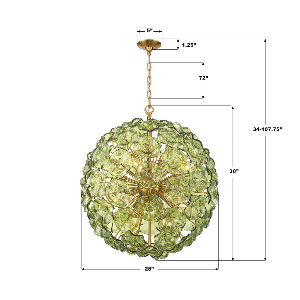 ESM-4009-AG-GR Esme 28'' Chandelier | Dimensions Image