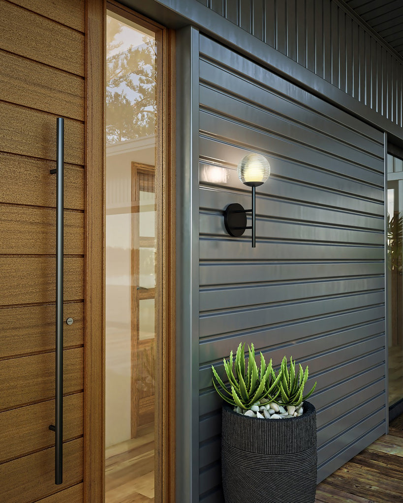 EW78513-BK/CR Ryan Pauly Claremont 1 Light Outdoor Wall Mount | Lifestyle Image