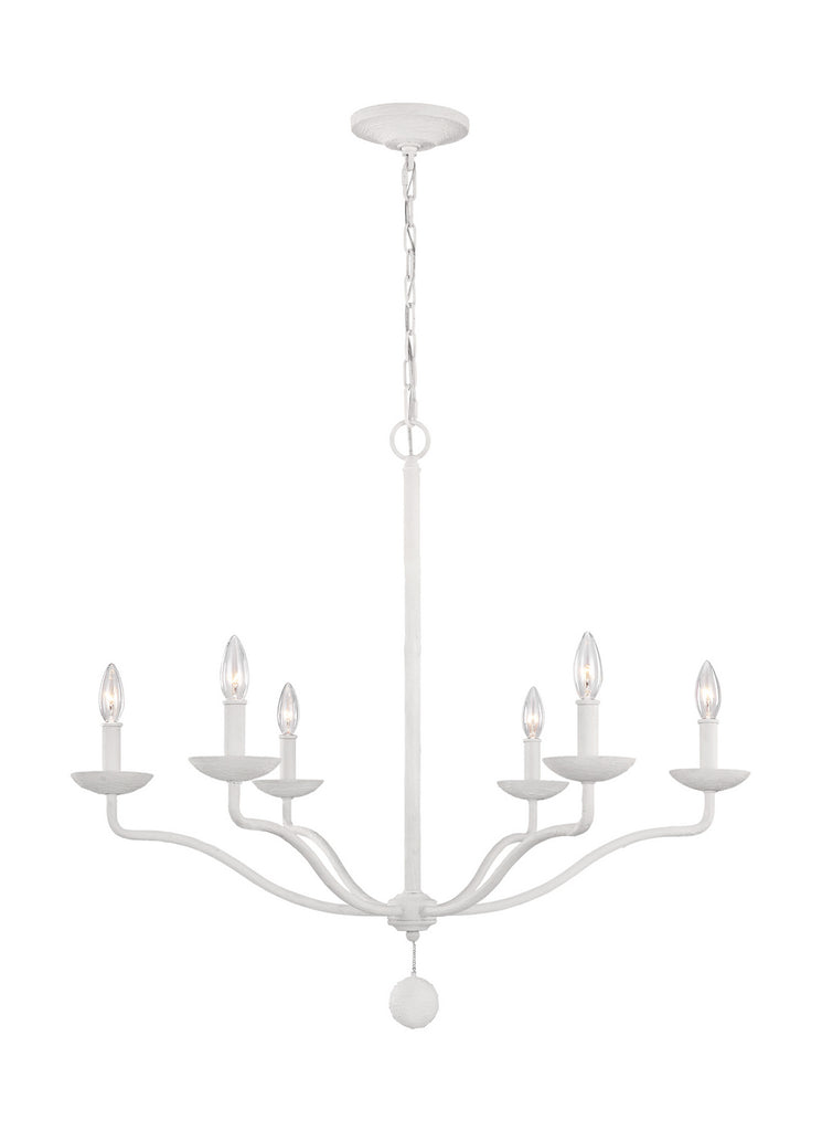 F3130/6PSW Annie 6 Light Chandelier | Main Image