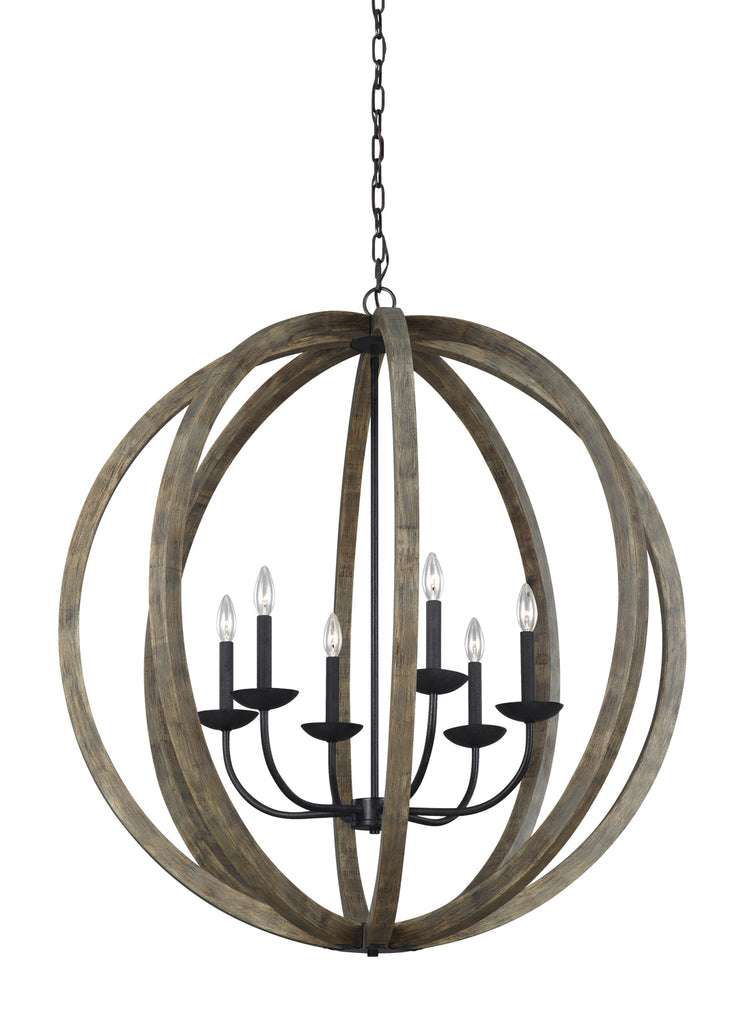 F3186/6WOW/AF Allier 6 Light Chandelier | Alternate Image