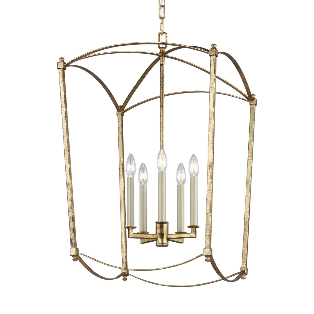 F3323/5ADB Thayer 5 Light Lantern Chandelier | Alternate Image