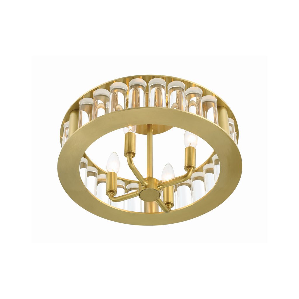 Crystorama Farris 16.5'' Semi Flush Mount in Aged Brass - Additional View