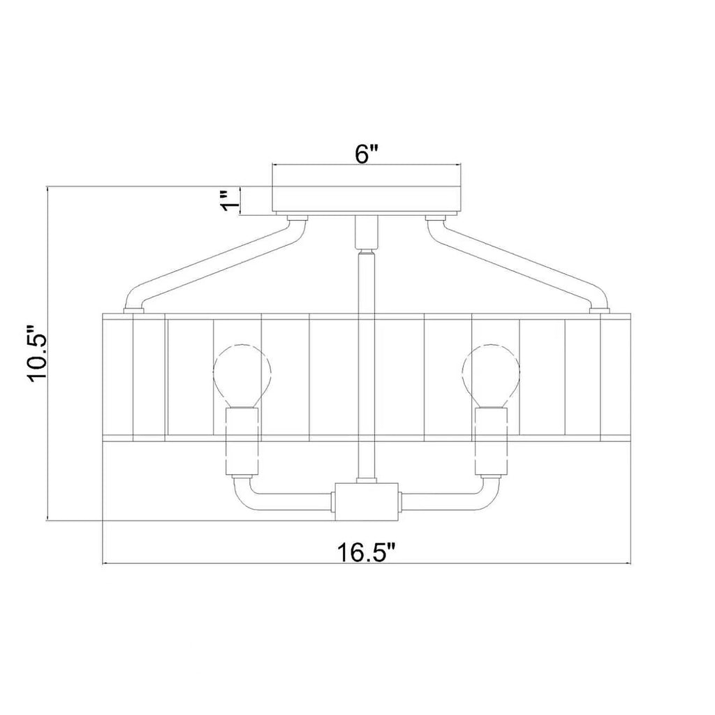 Crystorama Farris 16.5'' Semi Flush Mount - Product Dimensions