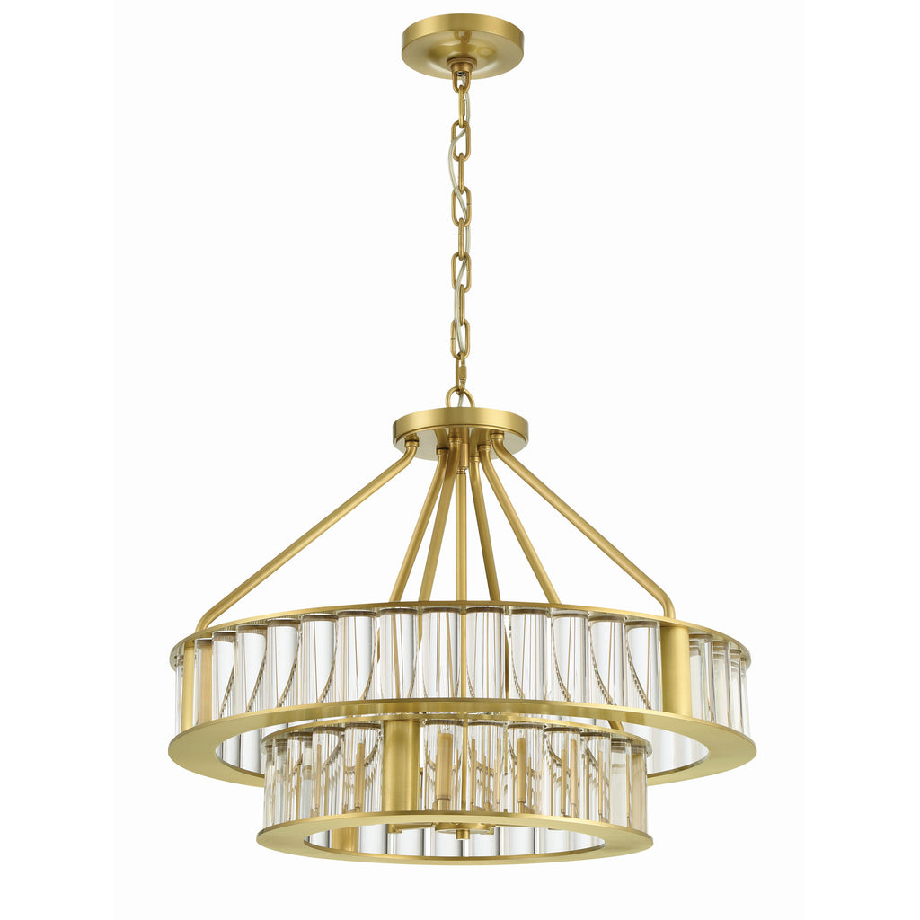 Crystorama Farris 24.5'' Chandelier in Aged Brass - Additional View
