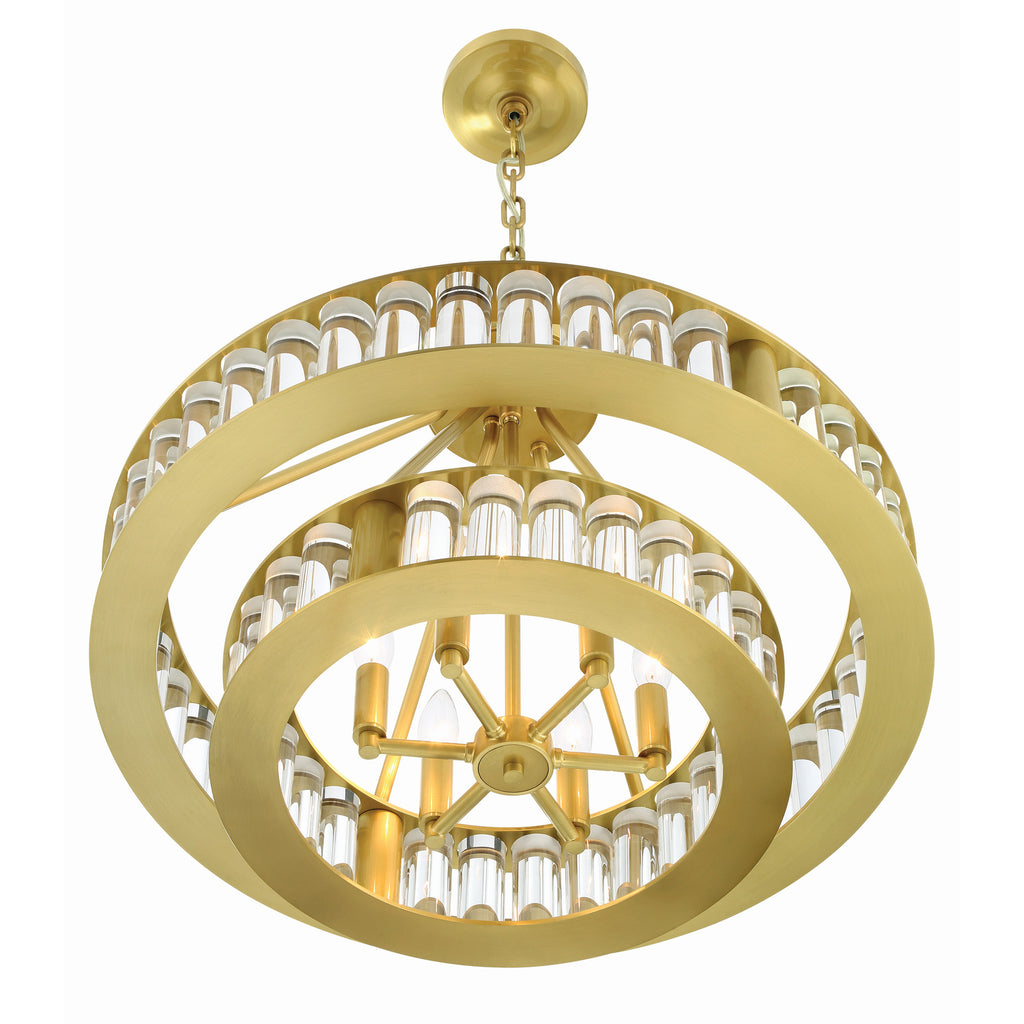 Crystorama Farris 24.5'' Chandelier in Aged Brass - Additional View