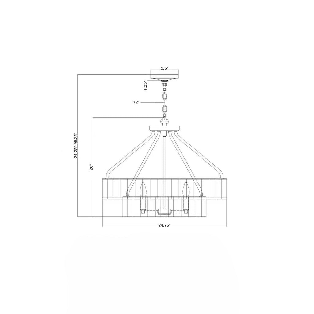 Crystorama Farris 24.5'' Chandelier - Product Dimensions