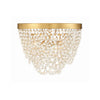 Crystorama Fiona 13.75'' Flush Mount in Antique Gold - Front View
