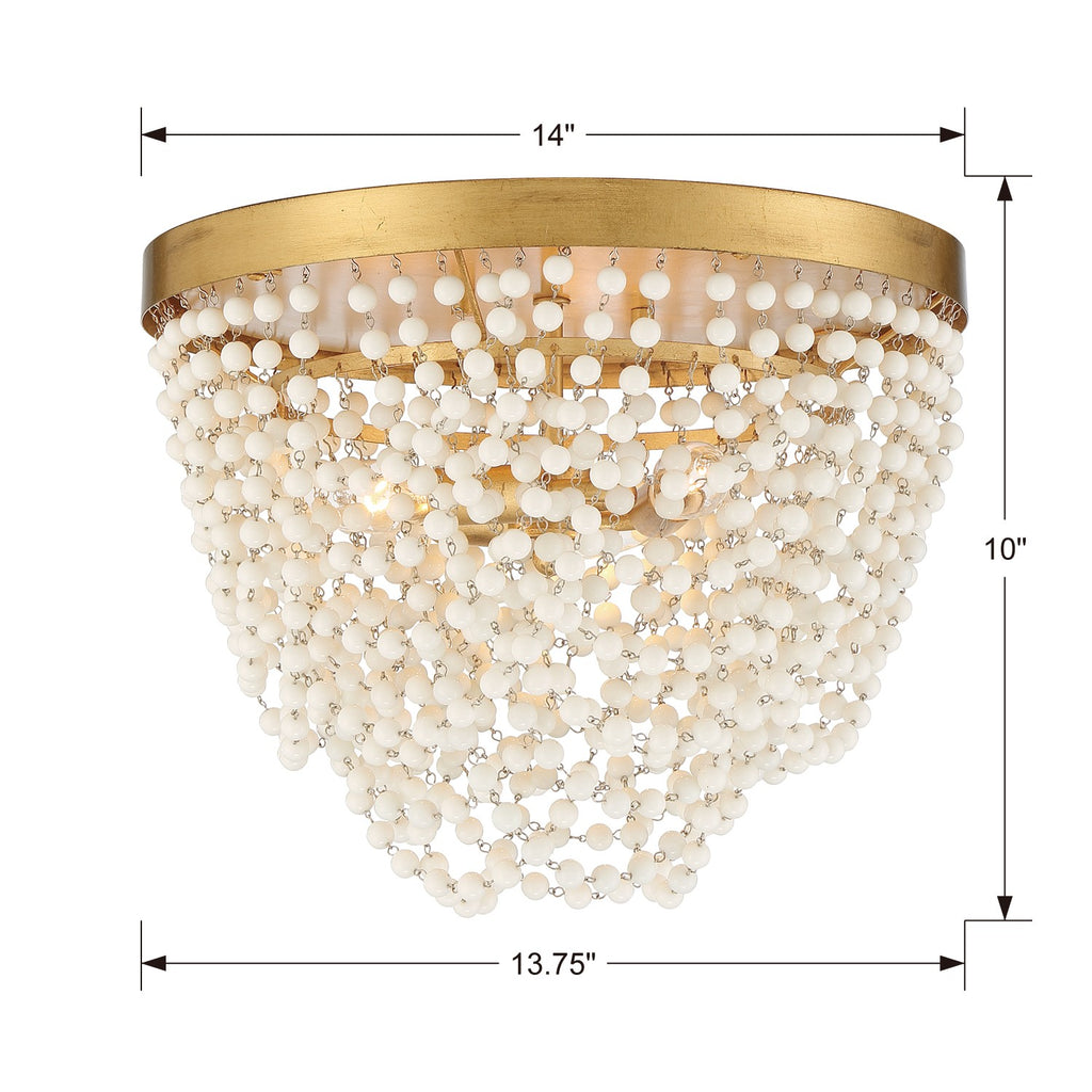 FIO-A9103-GA-WH Fiona 13.75'' Flush Mount | Dimensions Image