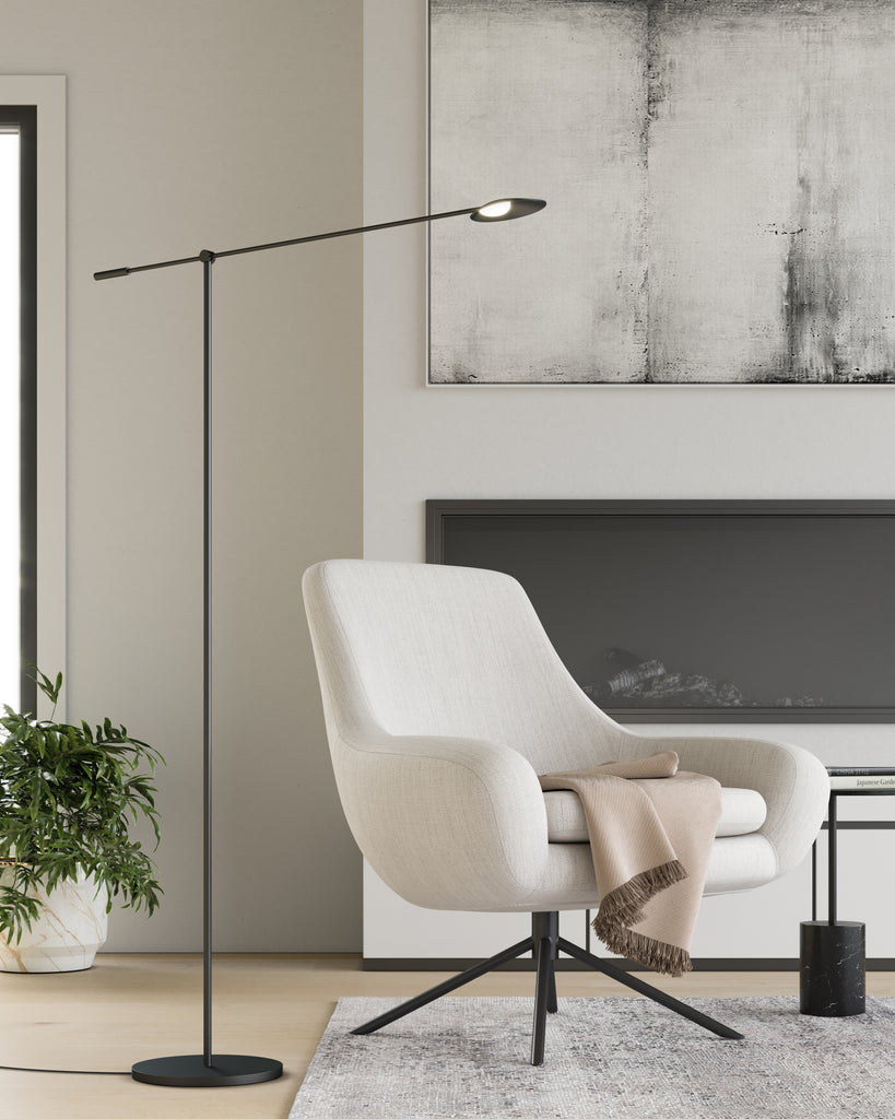 FL90155-BK Ryan Pauly Rotaire 1 Light Floor Lamp | Lifestyle Image
