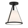 Crystorama Fulton 9.25'' Semi Flush Mount in Black - Front View