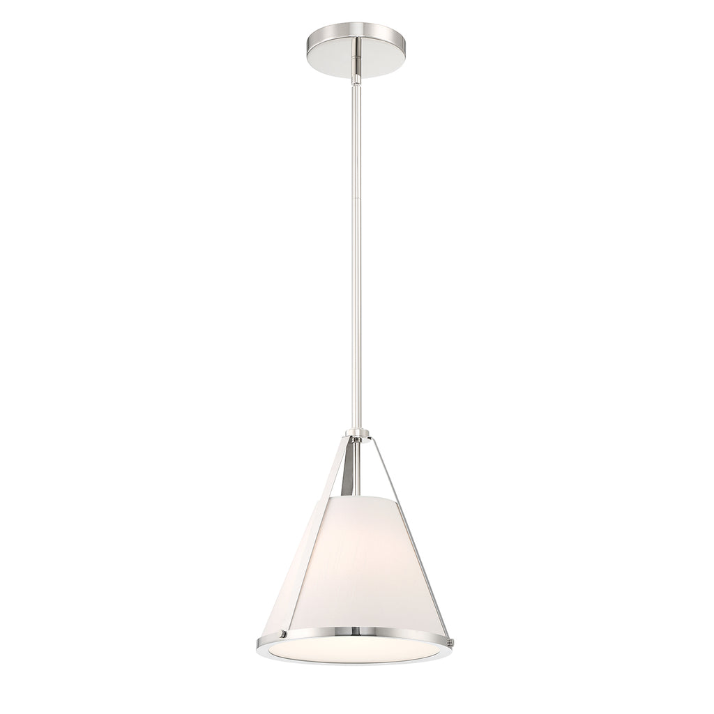 Crystorama Fulton 9.25'' Pendant in Polished Nickel - Front View
