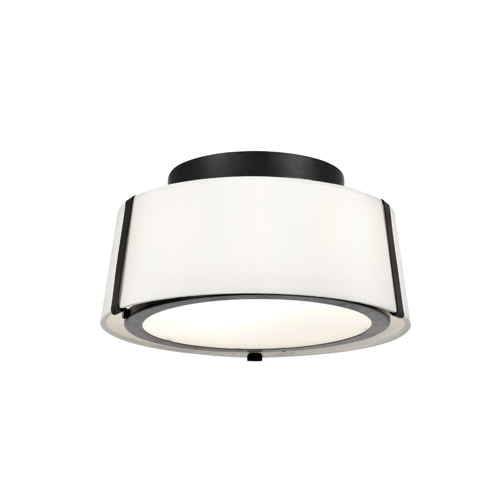 Crystorama Fulton 12'' Semi Flush Mount in Black - Front View