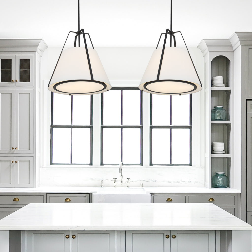 FUL-904-BK Fulton 3 Light Pendant | Lifestyle Image