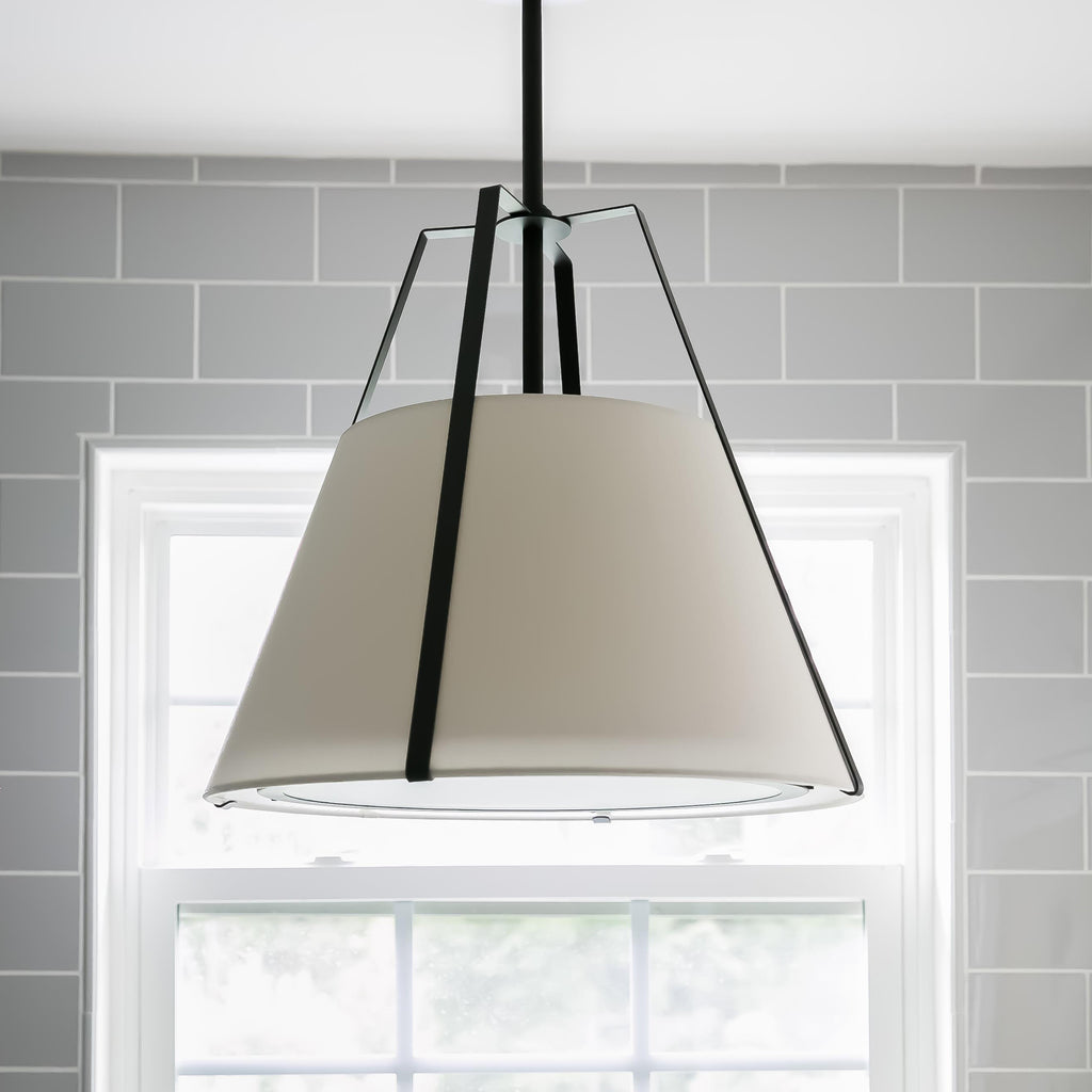 Crystorama Fulton 20'' Pendant in Black - Lifestyle View