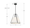 FUL-904-BK Fulton 20'' Pendant | Dimensions Image