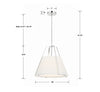 FUL-904-PN Fulton 3 Light Pendant | Dimensions Image