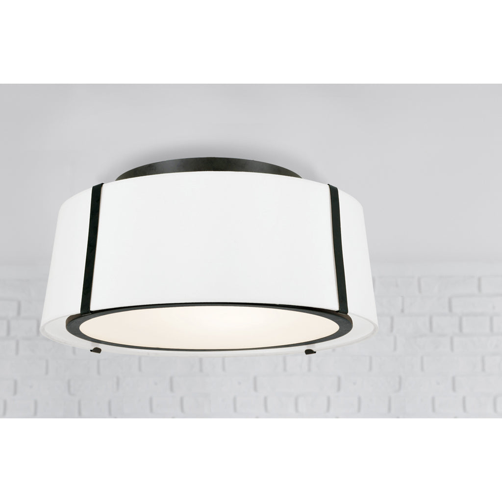 Crystorama Fulton 18'' Semi Flush Mount in Black - Lifestyle View