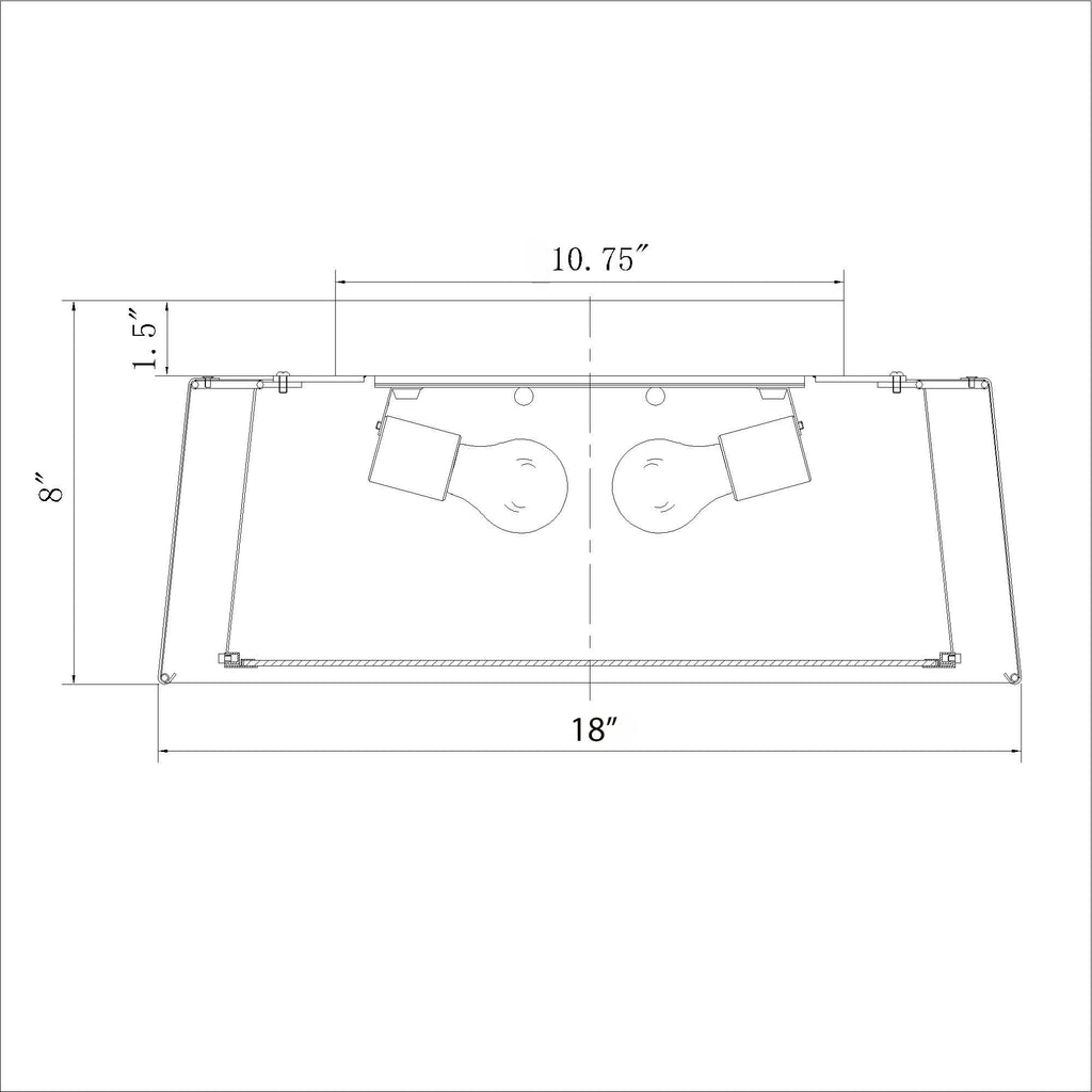 Crystorama Fulton 18'' Semi Flush Mount - Product Dimensions