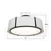 FUL-907-BK_CEILING Fulton 24'' Semi Flush Mount | Dimensions Image