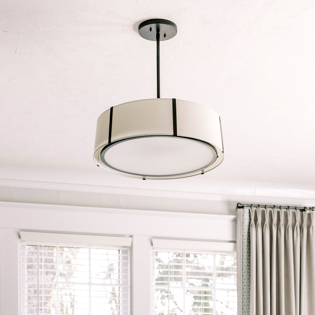 Crystorama Fulton 24'' Pendant in Black - Lifestyle View