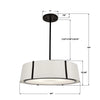 FUL-907-BK Fulton 24'' Pendant | Dimensions Image