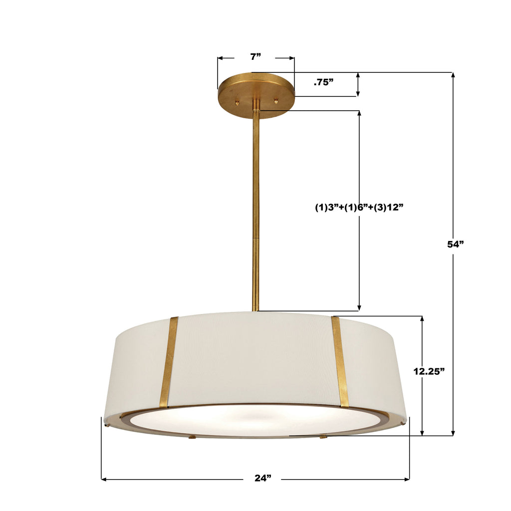 FUL-907-GA Fulton 24'' Pendant | Dimensions Image