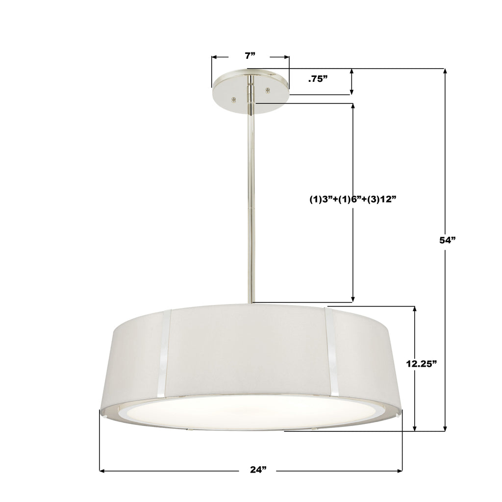 FUL-907-PN Fulton 24'' Pendant | Dimensions Image
