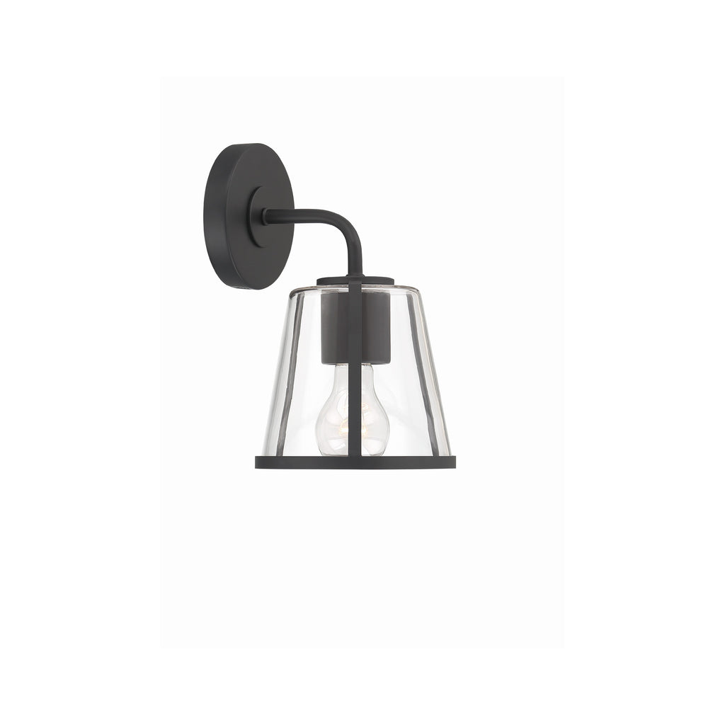 Crystorama Fulton 6.25'' Sconce in Black - Front View