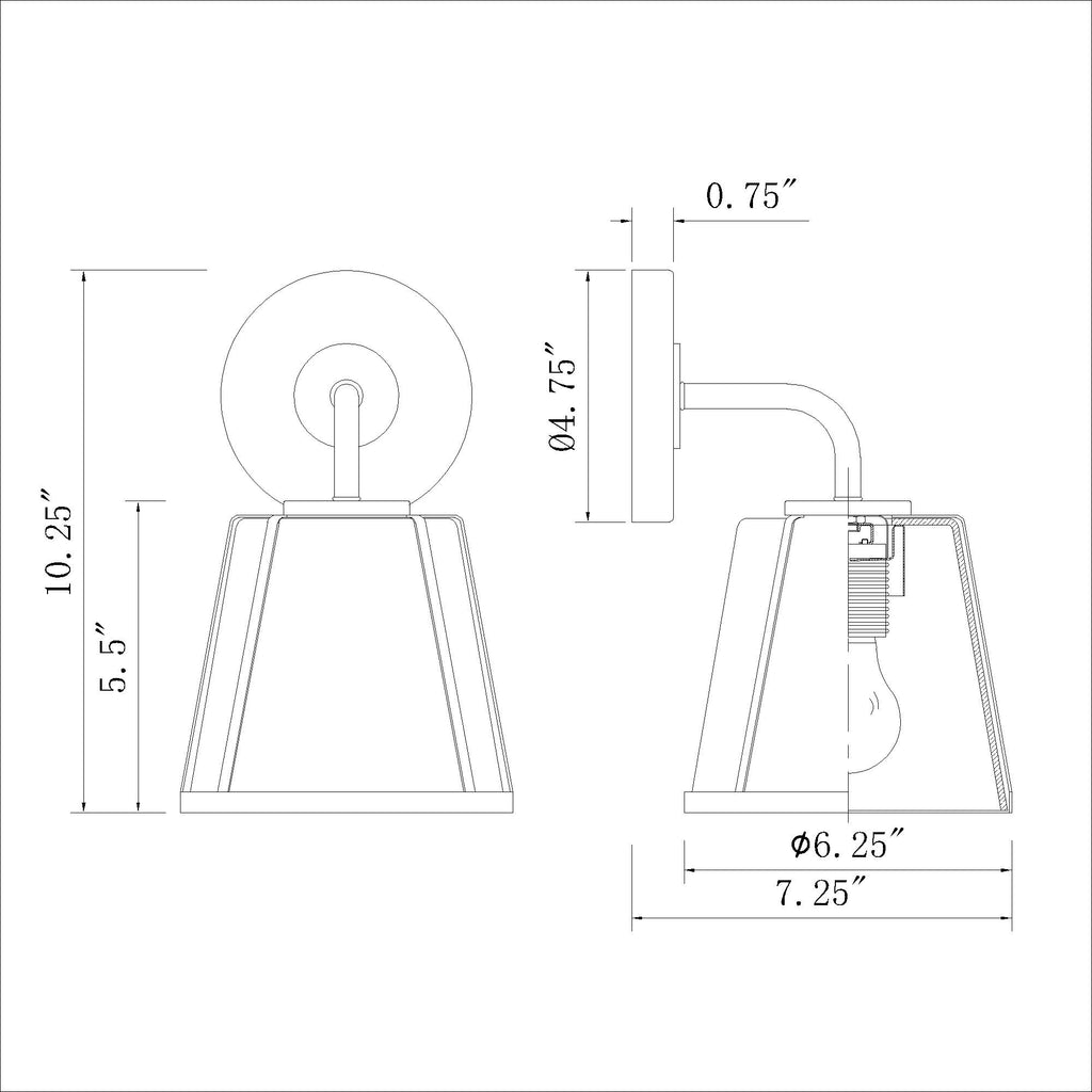 Crystorama Fulton 6.25'' Sconce - Product Dimensions