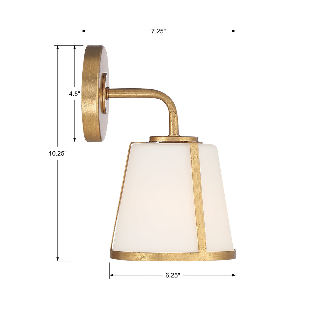 FUL-911-GA Fulton 1 Light Sconce | Dimensions Image