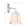 FUL-911-PN Fulton 1 Light Sconce | Dimensions Image