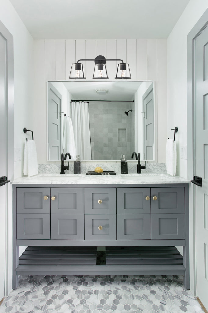 FUL-913-BK-CL Fulton 3 Light Bathroom Vanity | Lifestyle Image
