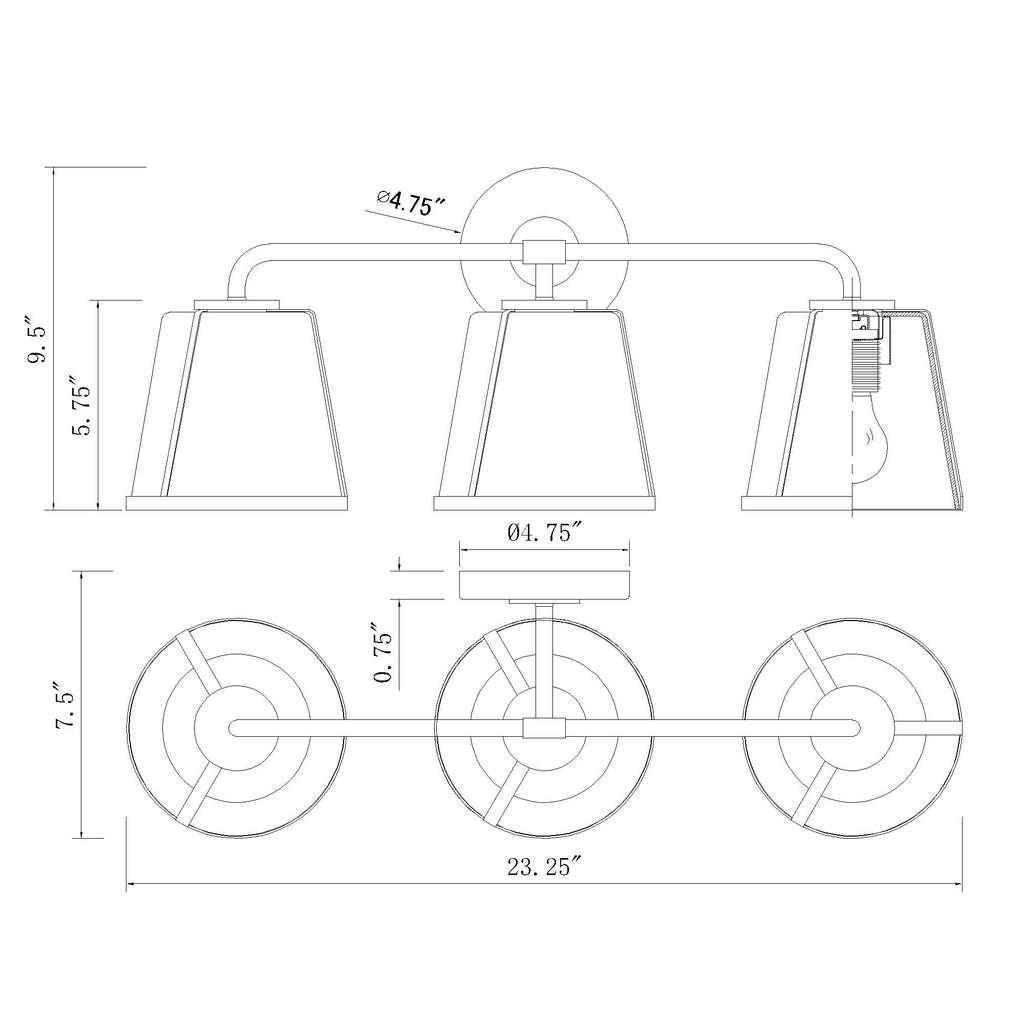 Crystorama Fulton 23.25'' Bathroom Vanity - Product Dimensions