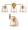 FUL-913-GA-CL Fulton 3 Light Bathroom Vanity | Dimensions Image