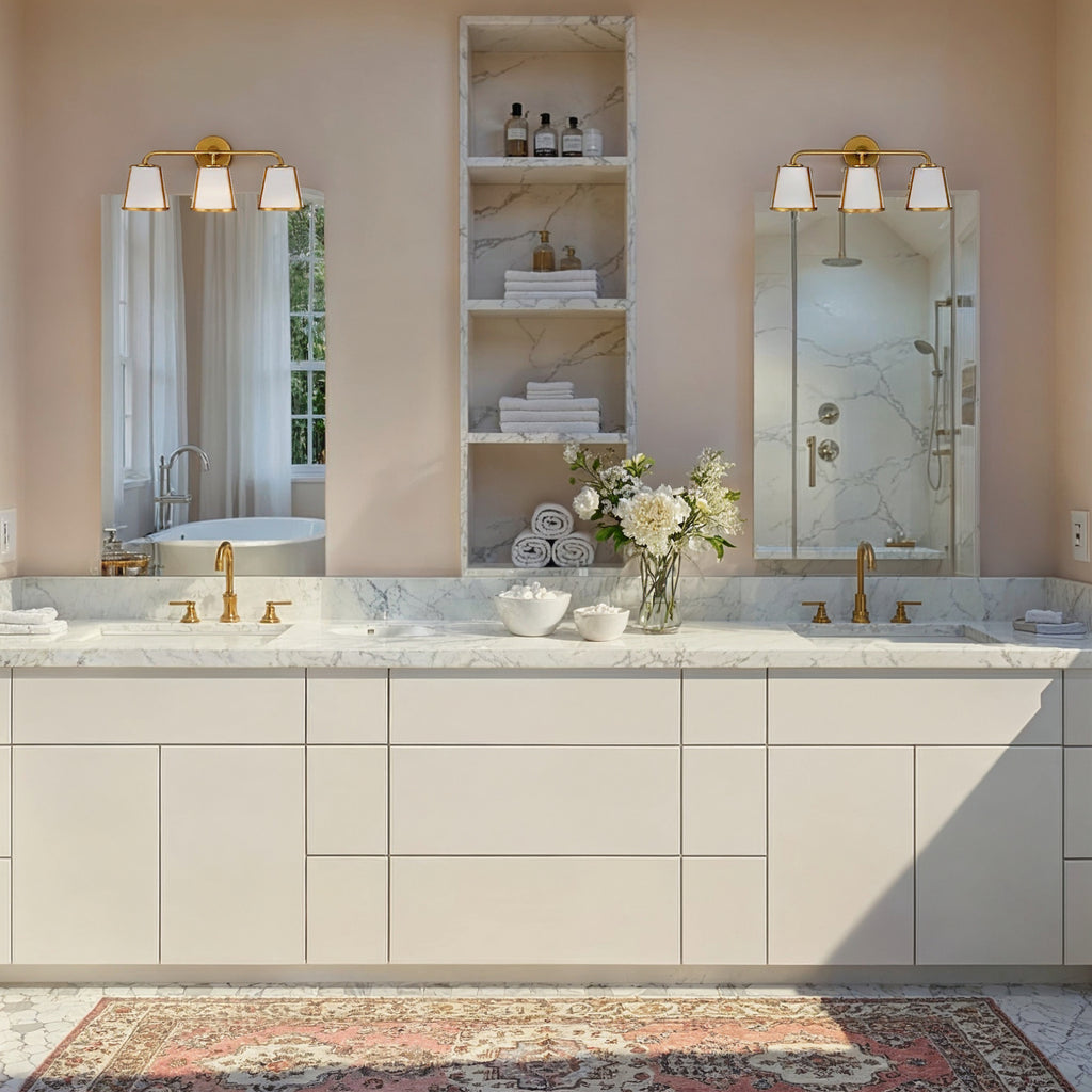 Crystorama Fulton 23.25'' Bathroom Vanity in Antique Gold - Lifestyle View
